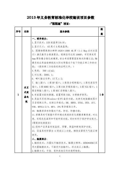 “班班通”参数