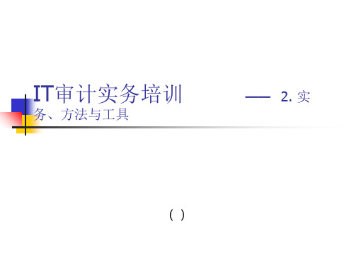 CISA_IT审计实务培训2-审计实务PPT教学课件