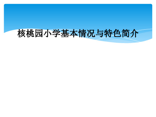 核桃园小学基本情况与特色简介