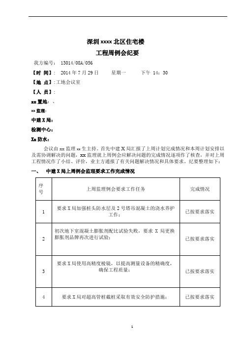 监理工程周例会