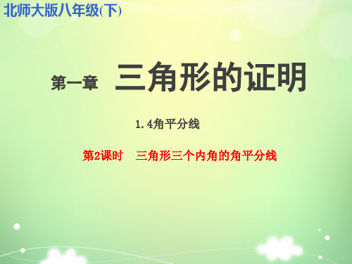 八年级 下册 数学 PPT课件 精品课件 第一章 三角形的证明 角平分线(二)