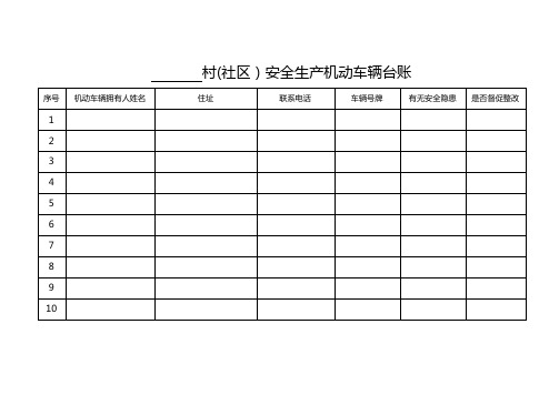 村级安监工作台账【范本模板】