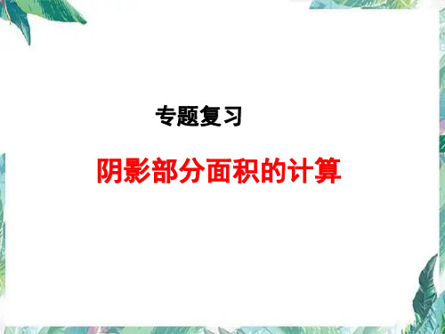 中考数学复习 阴影部分面积的计算 含中考真题解析