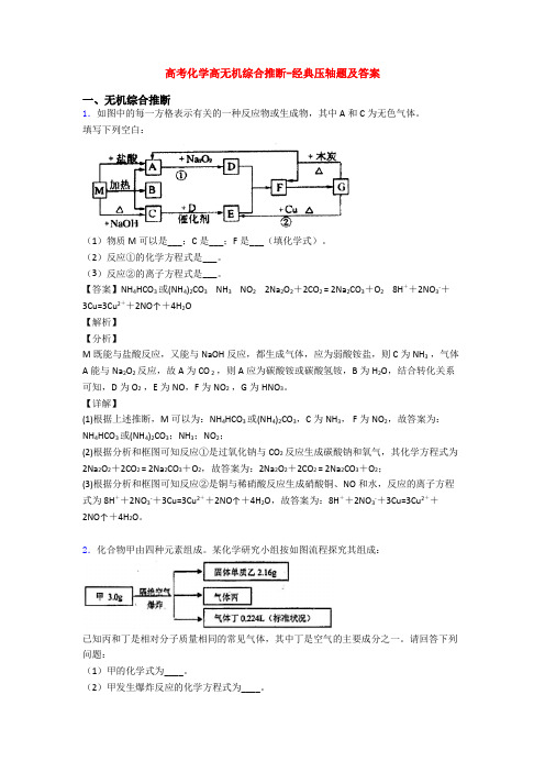 高考化学高无机综合推断-经典压轴题及答案