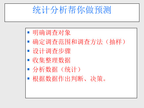 苏科版九年级(初三)数学下册统计分析帮你做预测_课件1