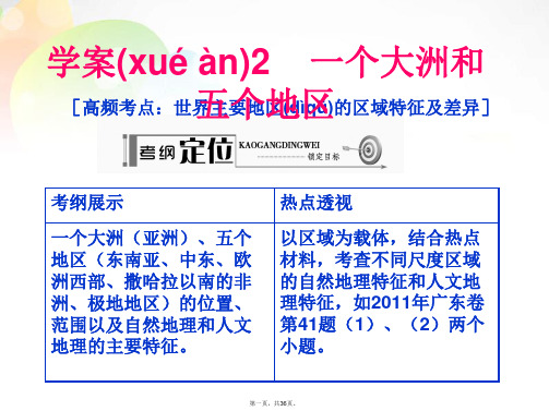 高考地理一轮复习 第4部分 第1章 世界地理 一个大洲和五个地区学案课件