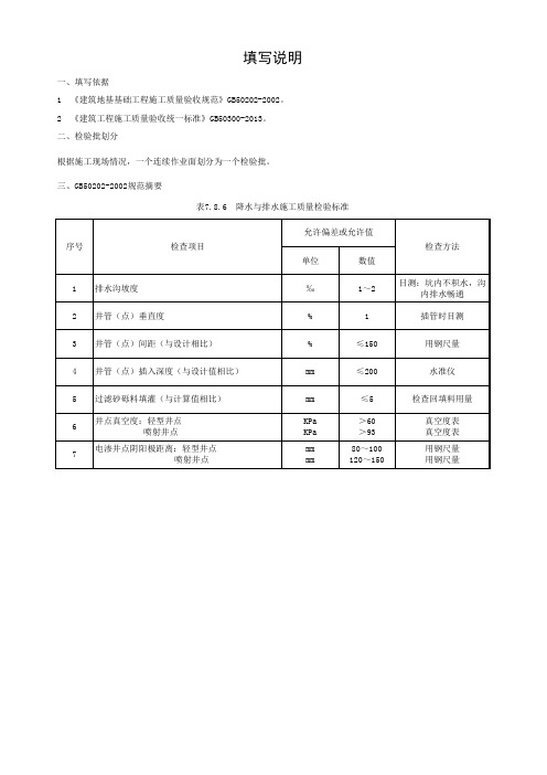 降水与排水检验批