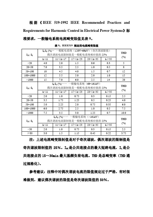 IEEE519谐波电流计算方法