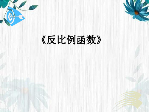 苏科版八年级下册第11章反比例函数复习课优质课件