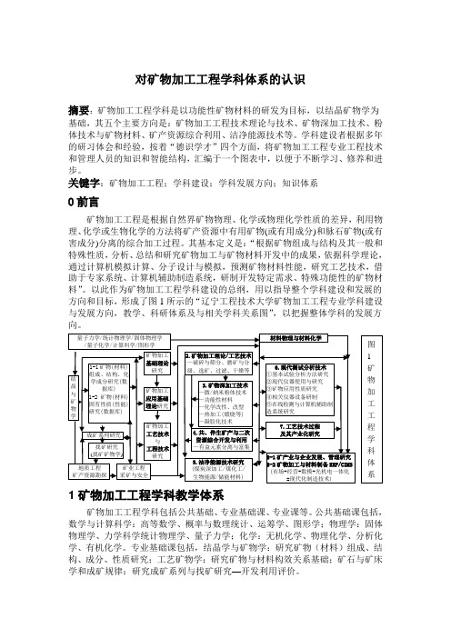 我对矿物加工工程的认识