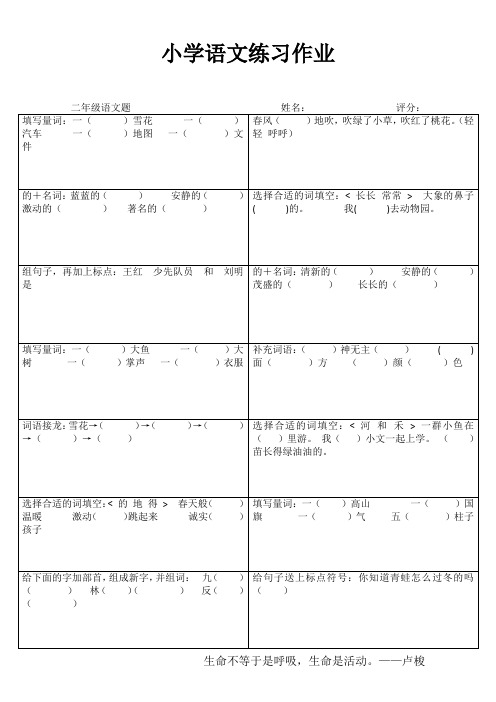 小学二年级语文精题选做VIII (19)