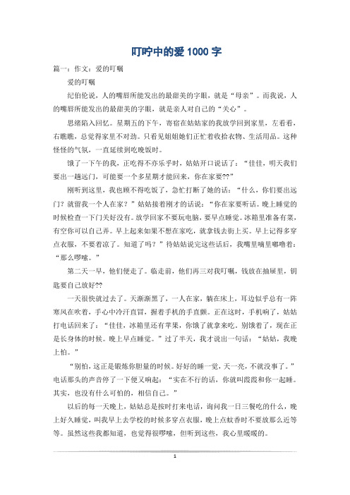 叮咛中的爱1000字