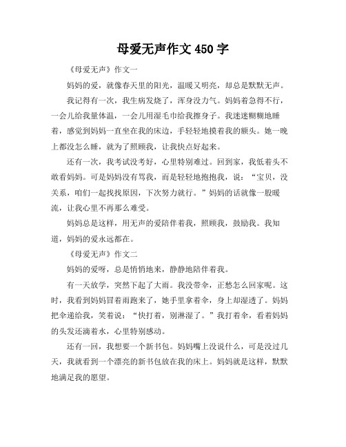 母爱无声作文450字