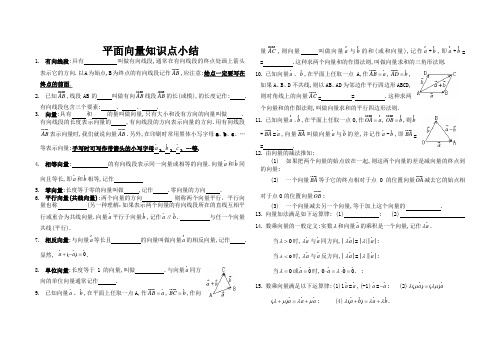 (完整版)职高第8章平面向量知识点小结