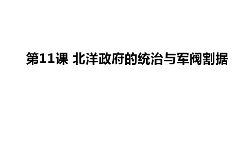 第11课北洋政府的统治与军阀割据课件(24张)2021-2022学年部编版历史八年级上册