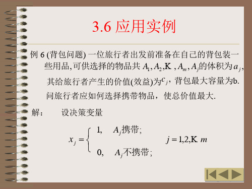 数学建模模版之背包问题及应用实例