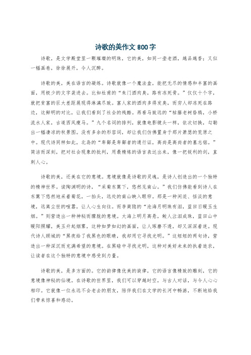 诗歌的美作文800字