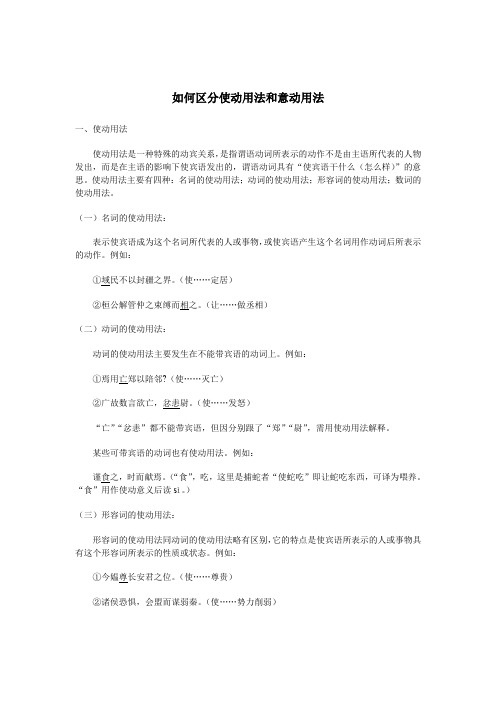 如何区分使动用法和意动用法