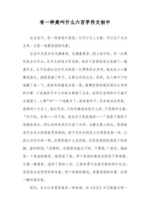 有一种美叫什么六百字作文初中