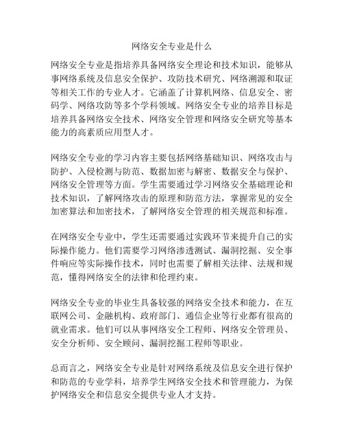 网络安全专业是什么