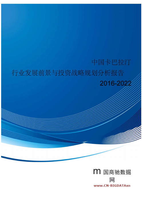 卡巴拉汀行业发展前景与投资战略规划分析报告