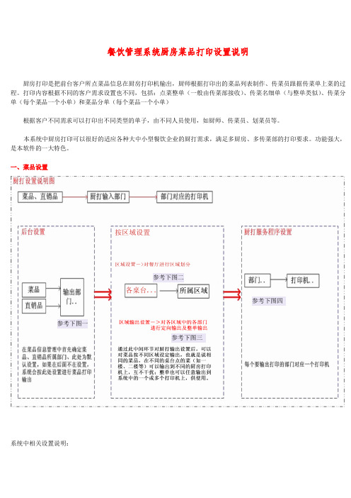 餐饮管理系统厨房菜品打印设置说明