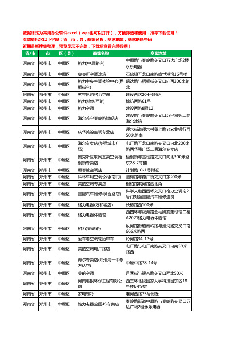 2020新版河南省郑州市中原区空调工商企业公司商家名录名单黄页联系电话号码地址大全108家