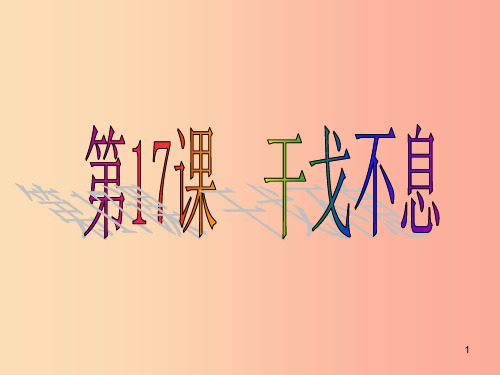广东省佛山市顺德区九年级历史下册 第四单元 和平与发展 第17课 干戈不息课件 北师大版