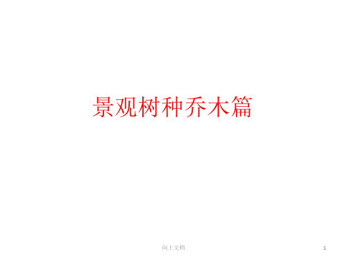 景观树种乔木篇(知识学习)