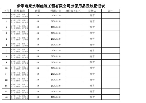 劳保用品发放记录表《新》