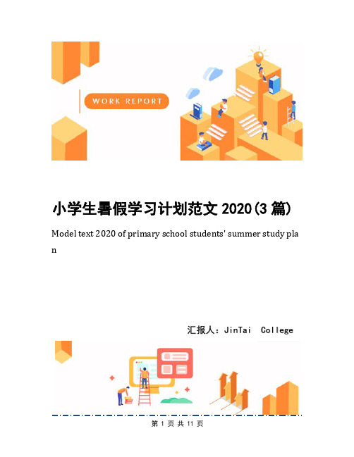 小学生暑假学习计划范文2020(3篇)