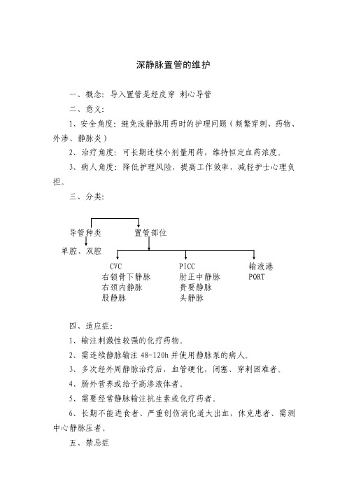 深静脉置管的维护