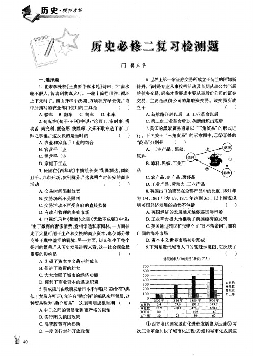 历史必修二复习检测题