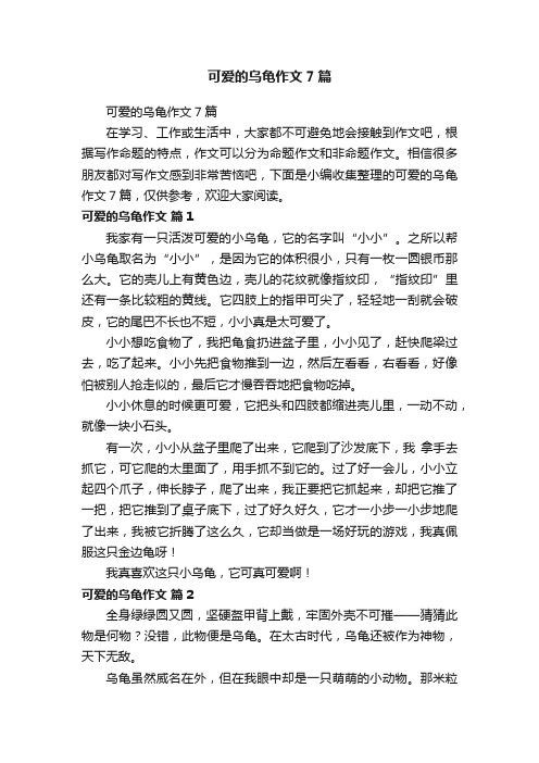 可爱的乌龟作文7篇