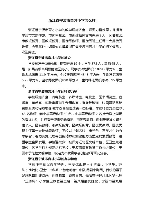 浙江省宁波市育才小学怎么样