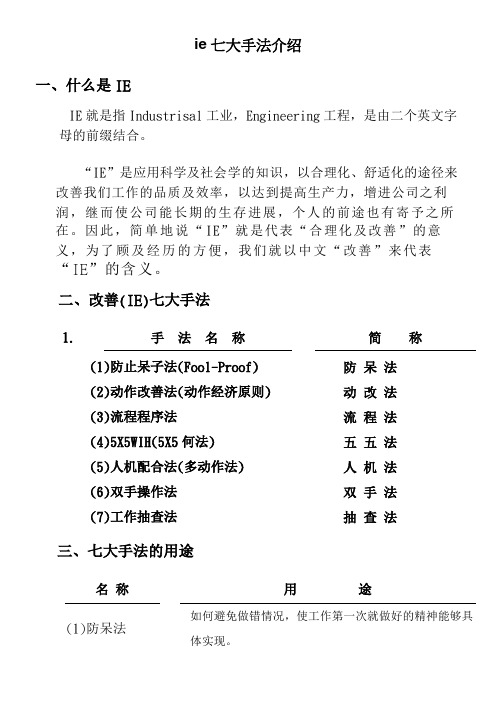 ie七大手法介绍