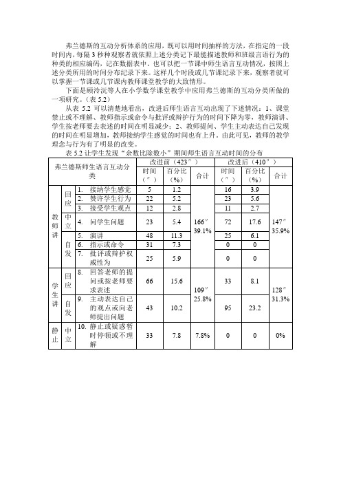 弗兰德斯的互动分析体系的应用