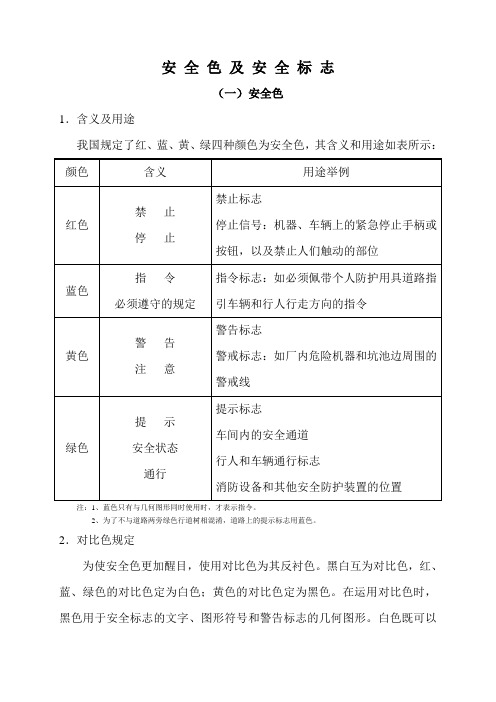 安 全 色 及 安 全 标 志