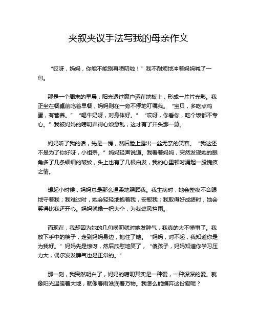 夹叙夹议手法写我的母亲作文