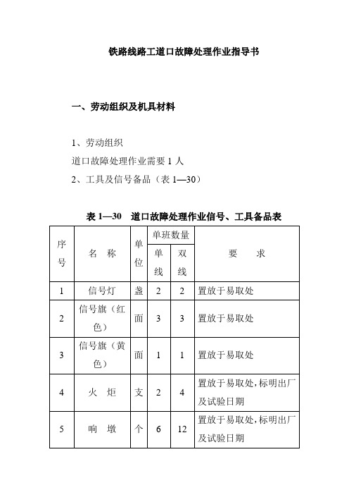 铁路线路工道口故障处理作业指导书