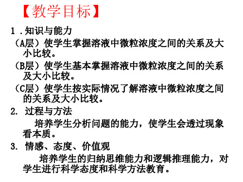 溶液中微粒浓度之间的关系及大小比较罗蓉用课件1