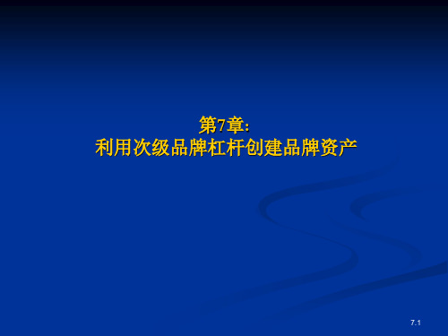 利用次级品牌杠杠创建品牌资产