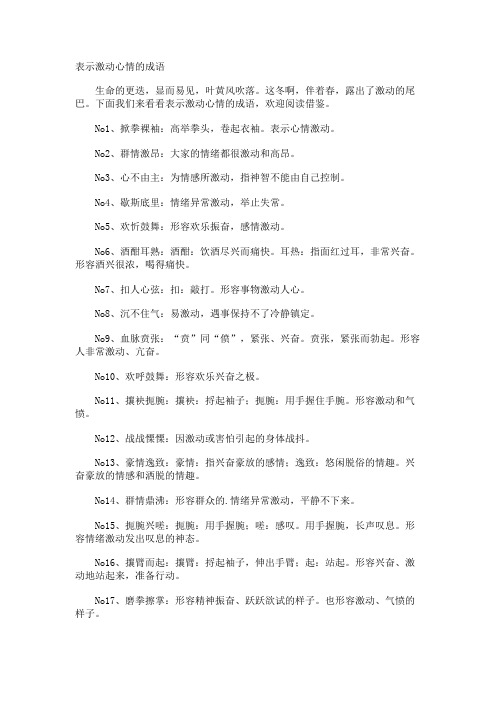 表示激动心情的成语