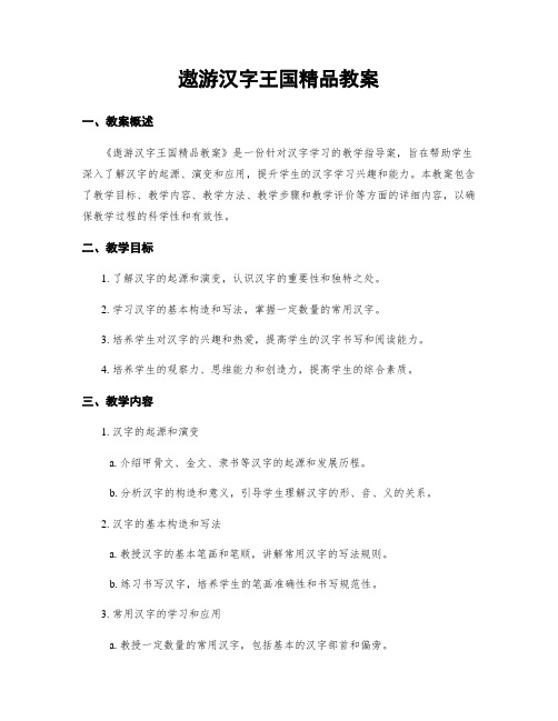 遨游汉字王国精品教案