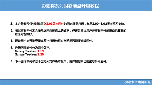 影驰固态硬盘固件升级教程