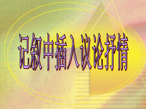 初中作文指导:记叙中插入议论抒情