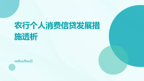 农行个人消费信贷发展措施透析