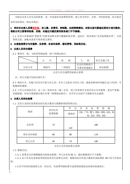 工作人员差旅费的开支规定