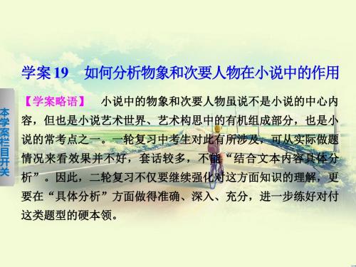 人教版高考语文专题复习 第六章小说阅读 精品学案课件19