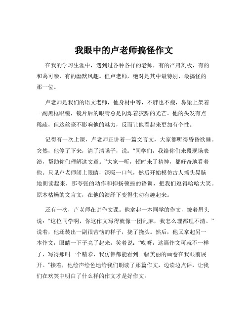 我眼中的卢老师搞怪作文